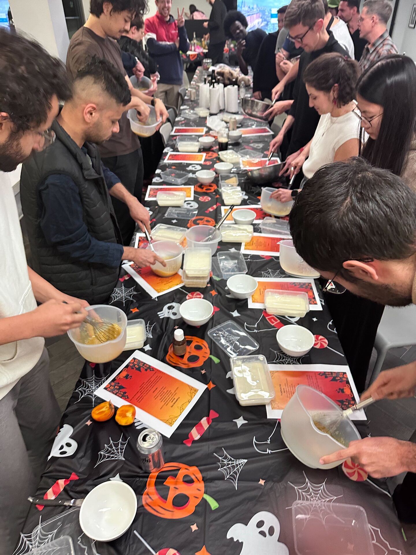 Halloween baking activity in the office